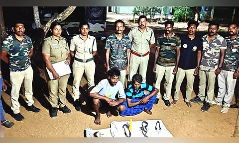 கன்னியாகுமரி: விலங்குகளை வேட்டையாட முயன்ற 2 பேர் கைது; ரூ.1 லட்சம் அபராதம்