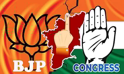 சட்டசபை தேர்தல்: பாஜக-காங்கிரஸ் 3 தொகுதிகளில் நேரடி மோதல்