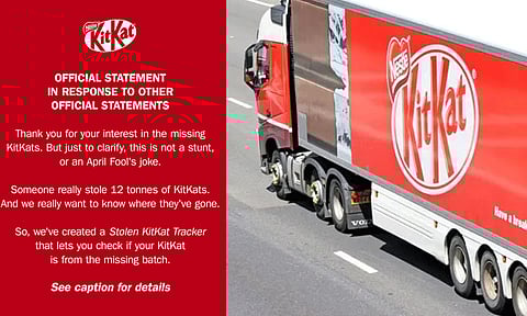 12 டன் சாக்லேட் திருட்டு – கிட்கேட் நிறுவனம் அதிரடி அறிக்கை!