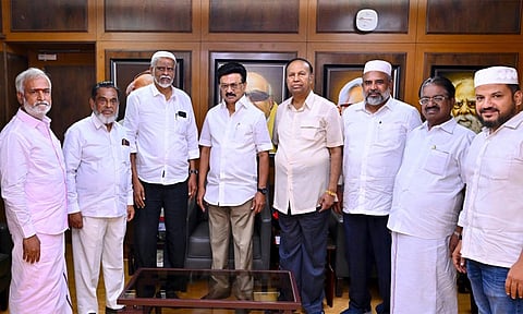 மு.க.ஸ்டாலினை சந்தித்து தி.மு.க. கூட்டணிக்கு ஆதரவு தெரிவித்த இஸ்லாமிய அமைப்புகள்