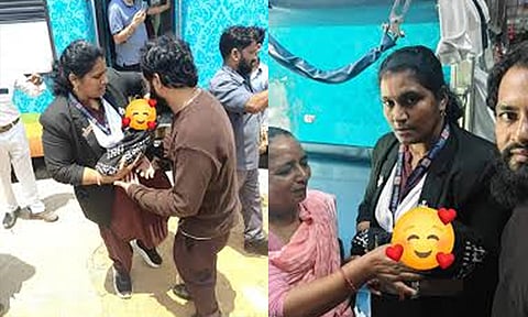 எக்ஸ்பிரஸ் ரெயிலில் கர்ப்பிணிக்கு குழந்தை பிறக்க உதவிய ஊழியர்