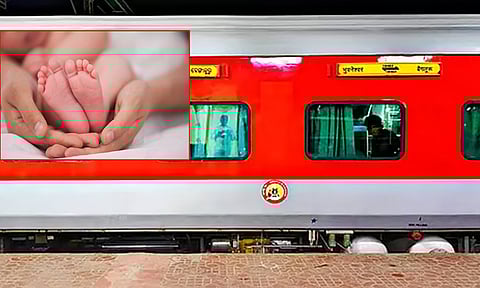 ஓடும் ரெயிலில் கர்ப்பிணிக்கு பெண் குழந்தை பிறந்தது
