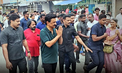 திருவண்ணாமலையில் நடைபயிற்சியின்போது வாக்கு சேகரித்த முதல்-அமைச்சர் மு.க.ஸ்டாலின்