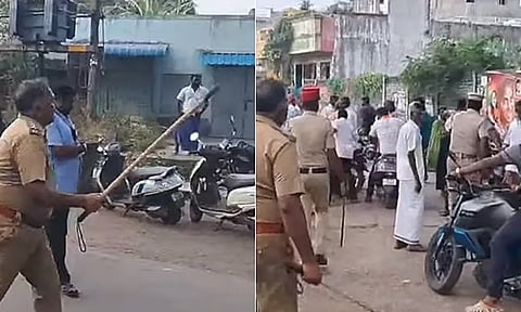 திருக்கனூர் வாக்குச்சாவடியில் காங்கிரஸ் -பாஜக தொண்டர்கள் மோதல்: போலீசார் தடியடி