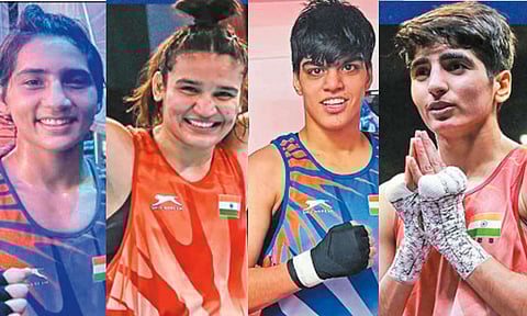 ஆசிய குத்துச்சண்டை: 4 இந்திய வீராங்கனைகள் தங்கம் வென்றனர்