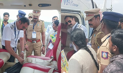 அண்ணாமலை சென்ற ஹெலிகாப்டரில் தேர்தல் பறக்கும் படையினர் சோதனை