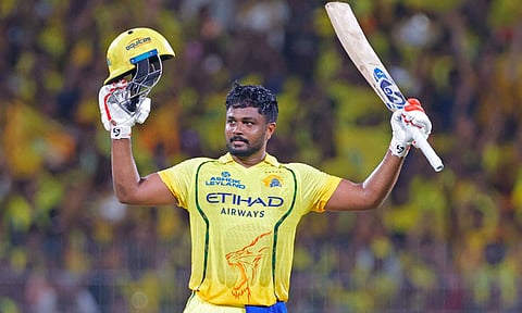 சஞ்சு சாம்சன் மிரட்டல் சதம்...சென்னை அணி 212 ரன்கள் குவிப்பு