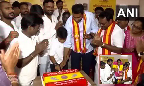 ஆதவ் அர்ஜுனா கேக் வெட்டி பிறந்த நாள் கொண்டாட்டம்; தொண்டர்கள் உற்சாகம்