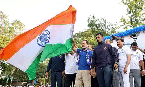 அரசியலமைப்புக்காக ஓடுவோம்: ராகுல் காந்தி தொடங்கி வைத்த மாரத்தான்