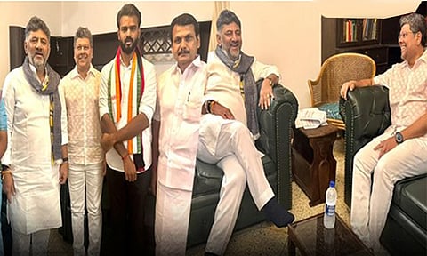 சபரீசன் நடத்திய ஆலோசனை கூட்டத்தில் கர்நாடக துணை முதல்-மந்திரி டி.கே.சிவக்குமார் பங்கேற்பு