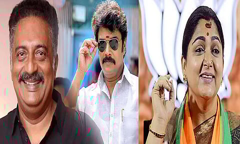 எங்களை சினிமா சங்கி, கூத்தாடி என்று விமர்சித்த திமுகவுக்கு சத்யராஜ், பிரகாஷ்ராஜ் கூத்தாடிகள்... - நடிகை குஷ்பு