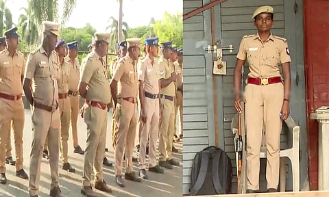 சென்னையில் வாக்கு எண்ணும் மையங்களில் துப்பாக்கி ஏந்திய போலீஸ் பாதுகாப்பு