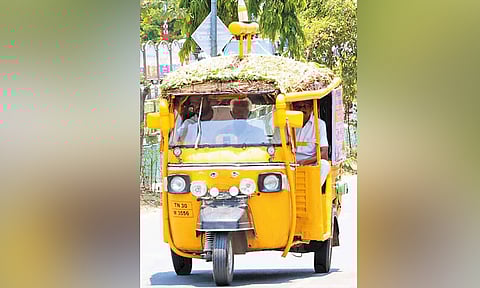 சேலம்: வெயிலில் இருந்து தப்பிக்க ஆட்டோவில் குளுகுளு வசதி