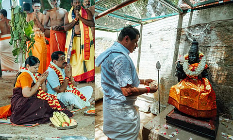 தென்காசி; கடையம் அருகே அத்திரிமலை கோவிலில் நயினார் நாகேந்திரன் சாமி தரிசனம்