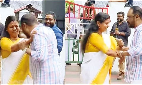 புதிதாக தேர்வான பெண்.எம்.எல்.ஏ... பாய்ந்து கட்டி பிடிக்க முயன்ற காங். தலைவர்