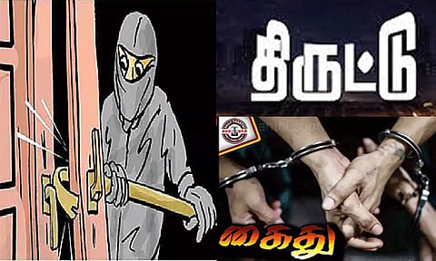 வீட்டின் கதவை உடைத்து வெள்ளி பொருட்கள் திருடிய 3 பேர் கைது: பைக் பறிமுதல்