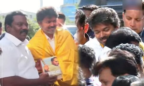 தமிழக காங்கிரஸ் அலுவலகம் சென்ற முதல்-அமைச்சர் விஜய்