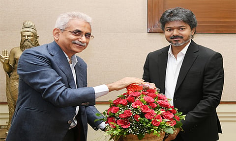 தமிழ்நாடு முதல்-அமைச்சர் ஜோசப் விஜயுடன் ராம்கோ குழுமத்தின் உயர்மட்ட அலுவலர்கள் குழு சந்திப்பு
