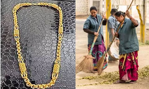 குப்பையில் கிடந்த 3 பவுன் தங்க சங்கிலி: உரிமையாளரிடம் ஒப்படைத்த தூய்மைப் பணியாளர் - குவியும் பாராட்டு