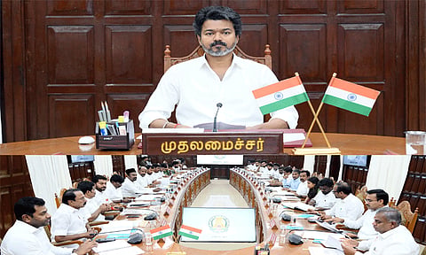 முதல்-அமைச்சர் விஜய் , மந்திரிகளின் முதல் கூட்டம்
