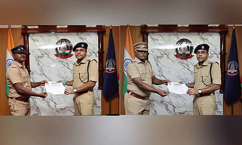 போலீசாருக்கு எஸ்.பி. பாராட்டு