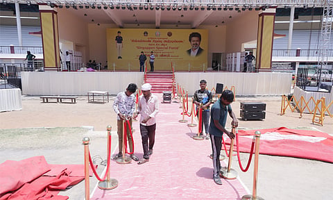 சிங்கப்பெண் சிறப்பு அதிரடிப்படை தொடக்க விழாவுக்காக தயாராகும் ராஜரத்தினம் மைதானம்