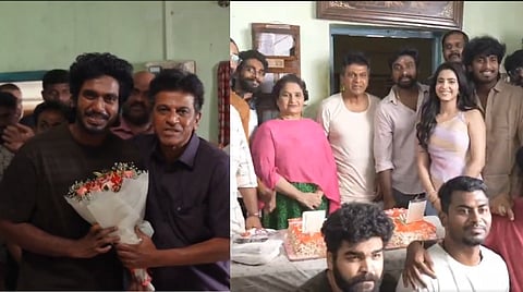 படப்பிடிப்பு தளத்தில் கேக் வெட்டி 40வது திருமண நாளை கொண்டாடிய சிவராஜ்குமார்