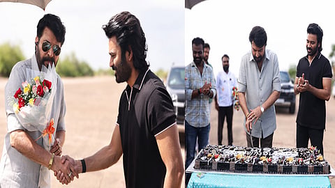 “ஓம்” படப்பிடிப்பு: பத்ம பூஷண் விருது வென்ற மம்முட்டியை வரவேற்ற தனுஷ்