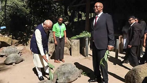 உலகின் மிக வயது முதிர்ந்த உயிரினத்திற்கு உணவளித்து மகிழ்ந்த பிரதமர் மோடி