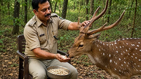 மானுக்கு ஊட்டியது தப்பா? - பணியிடை நீக்கம் செய்யப்பட்ட அதிகாரி