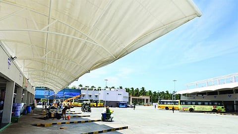 திருப்பூர் கோவில்வழி பஸ் நிலைய மேற்கூரை சீரமைப்பு