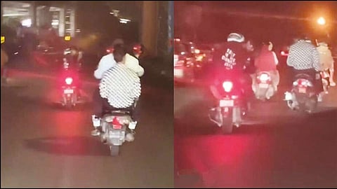 ஆம்புலன்சுக்கு வழிவிடாமல் மோட்டார் சைக்கிள்களில் வாலிபர்கள் சாகசம் - வைரல் வீடியோ