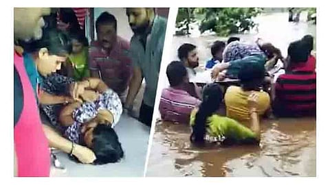 கர்ப்பிணிக்கு உதவிய கிராம மக்கள்