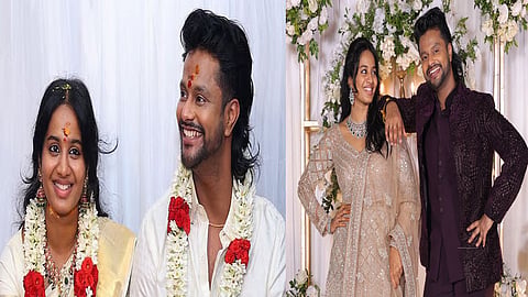 வைரலாகும் நடிகை பிரிகிடா - நடிகர் ஆனந்த் நிச்சயதார்த்த புகைப்படங்கள்