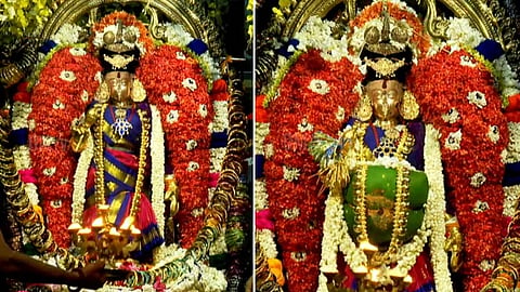 நெல்லையப்பர் கோவிலில் ஆடிப்பூர விழாவின் ஒரு பகுதியாக காந்திமதி அம்பாளுக்கு முளைகட்டு உற்சவம் விமரிசையாக நடைபெற்றது.