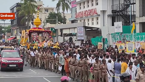 சென்னையில் இஸ்கான் கோவில் ரத யாத்திரை கோலாகலம் - நூற்றுக்கணக்கானோர் பங்கேற்பு