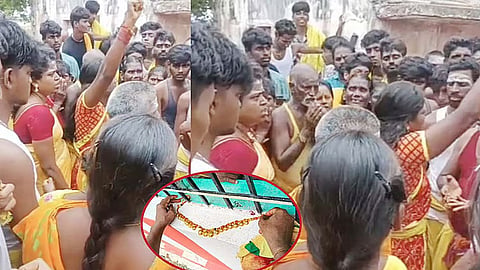 கோவில் திருவிழாவில் நடந்த அதிசயம்: திருடு போன செயினை சாமியாடிய பெண் கண்டெடுத்ததால் பரபரப்பு