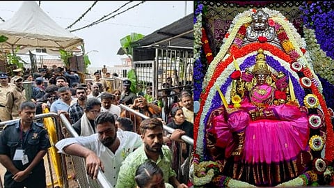மைசூர் சாமுண்டி மலை, சாமுண்டீஸ்வரி கோவிலில் ஆடி மாத இரண்டாவது வெள்ளிக்கிழமையை முன்னிட்டு சிறப்பு பூஜைகள் நடைபெற்றன.