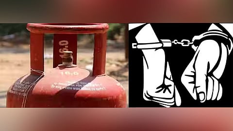 சமையல் எரிவாயு சிலிண்டரை திறந்து விட்டு மிரட்டல்; கைது