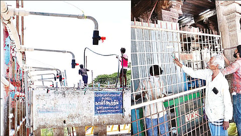 இன்று ஆடிப்பெருக்கு விழா: காவிரி ஆற்றில் மக்கள் புனித நீராட ஷவர் அமைப்பு