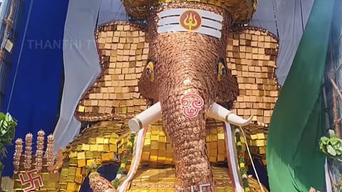 2,900 கண் திருஷ்டி யந்திரங்கள்; 42 அடி உயரம் - கவனம் பெற்ற கொளத்தூர் விநாயகர் சிலை