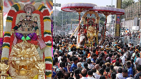 திருப்பதி பிரம்மோற்சவ விழா, சிம்ம வாகனத்தில் மலையப்ப சுவாமி வீதிஉலா
