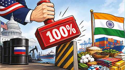 இந்தியா மீது 100 சதவீதம் வரி விதிக்க அமெரிக்கா தீவிரம்