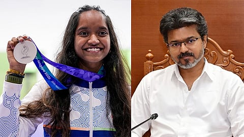 2 பதக்கங்களை வென்ற இளவேனில் வாலறிவனுக்கு முதல்-அமைச்சர் விஜய் வாழ்த்து