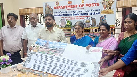 மதுரை மீனாட்சி கும்பாபிஷேகம்; சிறப்பு தபால் கவர் வெளியீடு