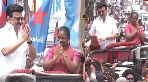 தாராபுரத்தில் மு.க.ஸ்டாலின் ரோடு ஷோ: மக்கள் உற்சாக வரவேற்பு