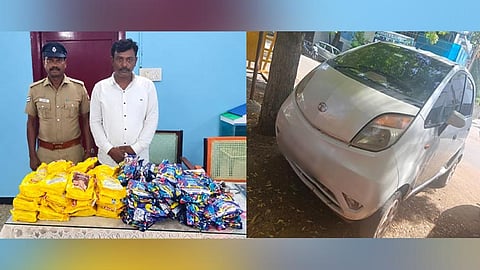 கோவில்பட்டியில் 23 கிலோ புகையிலை பொருட்கள், கார் பறிமுதல்: ஒருவர் கைது