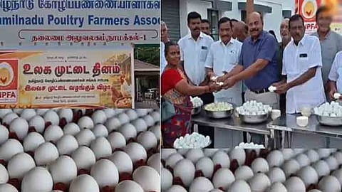 உலக முட்டை தினத்தை முன்னிட்டு 10,000 வேக வைத்த முட்டைகள் இலவசமாக விநியோகம்