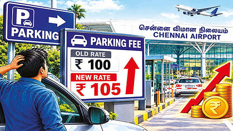 சென்னை விமான நிலையத்தில் பார்க்கிங் கட்டணம் இன்று முதல் உயர்வு!