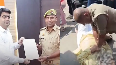 முதியவரின் உயிரை காப்பாற்றிய காவலர்
